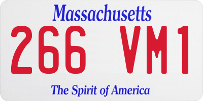 MA license plate 266VM1