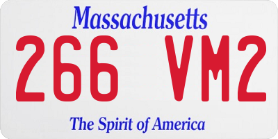 MA license plate 266VM2