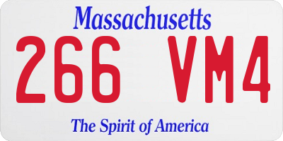MA license plate 266VM4