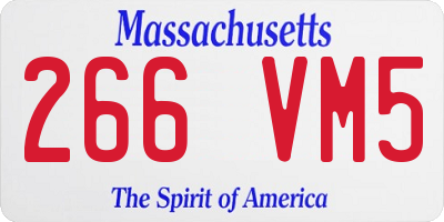 MA license plate 266VM5