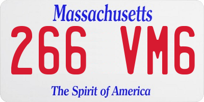 MA license plate 266VM6