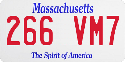 MA license plate 266VM7