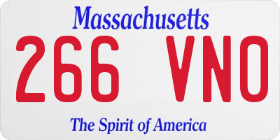 MA license plate 266VN0