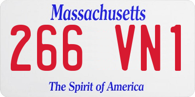 MA license plate 266VN1