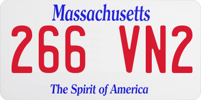 MA license plate 266VN2