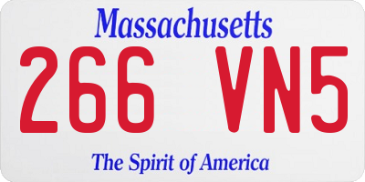 MA license plate 266VN5