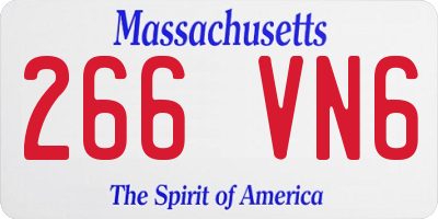 MA license plate 266VN6