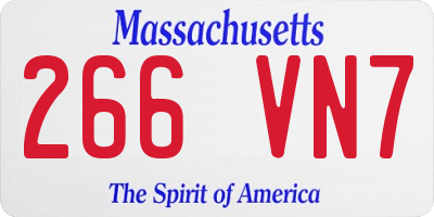MA license plate 266VN7