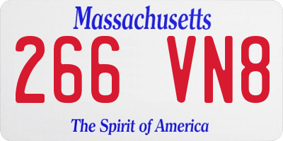 MA license plate 266VN8
