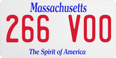 MA license plate 266VO0