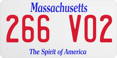 MA license plate 266VO2