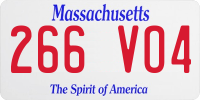 MA license plate 266VO4