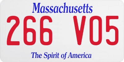 MA license plate 266VO5