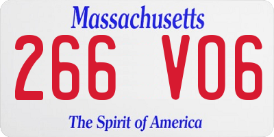 MA license plate 266VO6