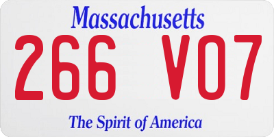 MA license plate 266VO7
