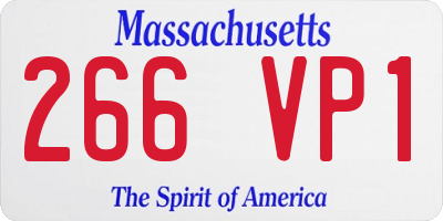 MA license plate 266VP1