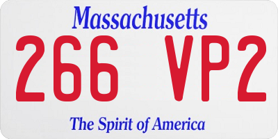 MA license plate 266VP2