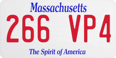 MA license plate 266VP4