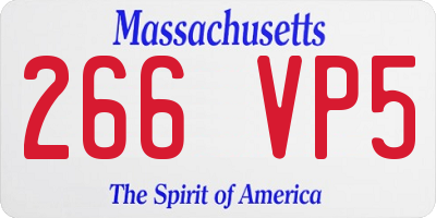 MA license plate 266VP5