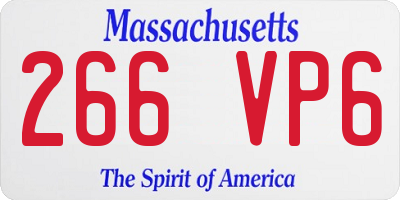 MA license plate 266VP6
