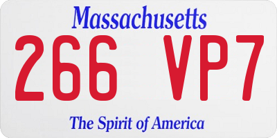 MA license plate 266VP7