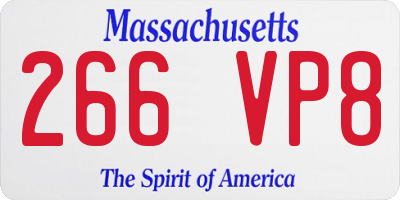 MA license plate 266VP8