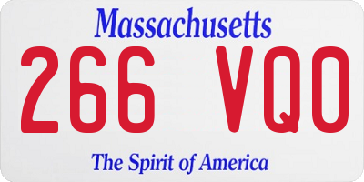 MA license plate 266VQ0