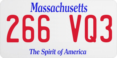 MA license plate 266VQ3