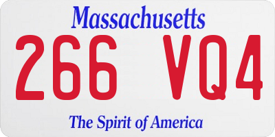 MA license plate 266VQ4
