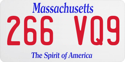 MA license plate 266VQ9