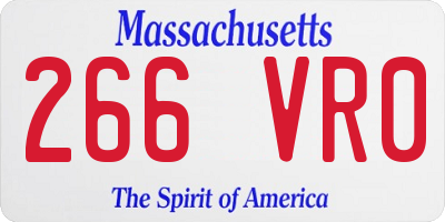 MA license plate 266VR0