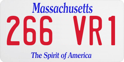 MA license plate 266VR1