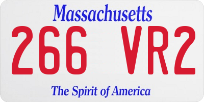 MA license plate 266VR2