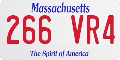MA license plate 266VR4