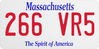MA license plate 266VR5