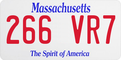 MA license plate 266VR7