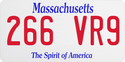 MA license plate 266VR9