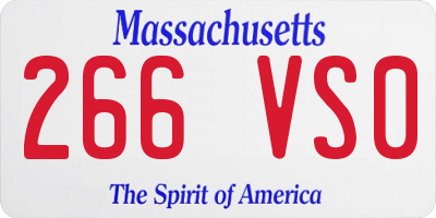 MA license plate 266VS0