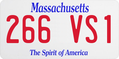 MA license plate 266VS1