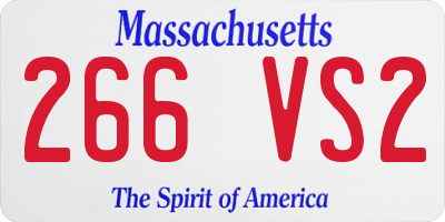 MA license plate 266VS2