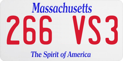 MA license plate 266VS3
