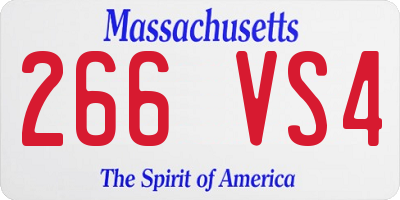 MA license plate 266VS4