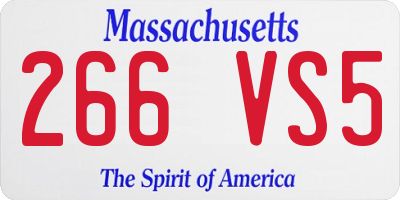 MA license plate 266VS5