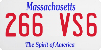 MA license plate 266VS6