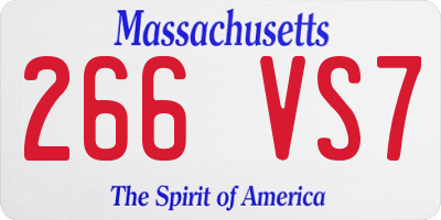 MA license plate 266VS7