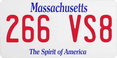 MA license plate 266VS8