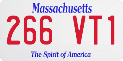 MA license plate 266VT1