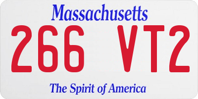 MA license plate 266VT2