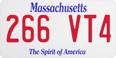 MA license plate 266VT4
