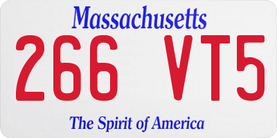 MA license plate 266VT5